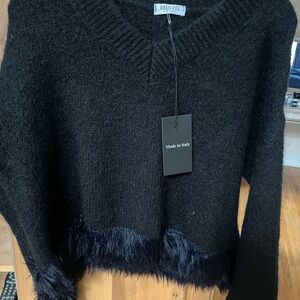 Bluette Black Fuzzy Sweater